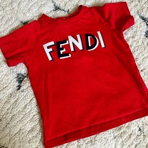 Fendi Red Logo Shirt - Kids Toddler Baby